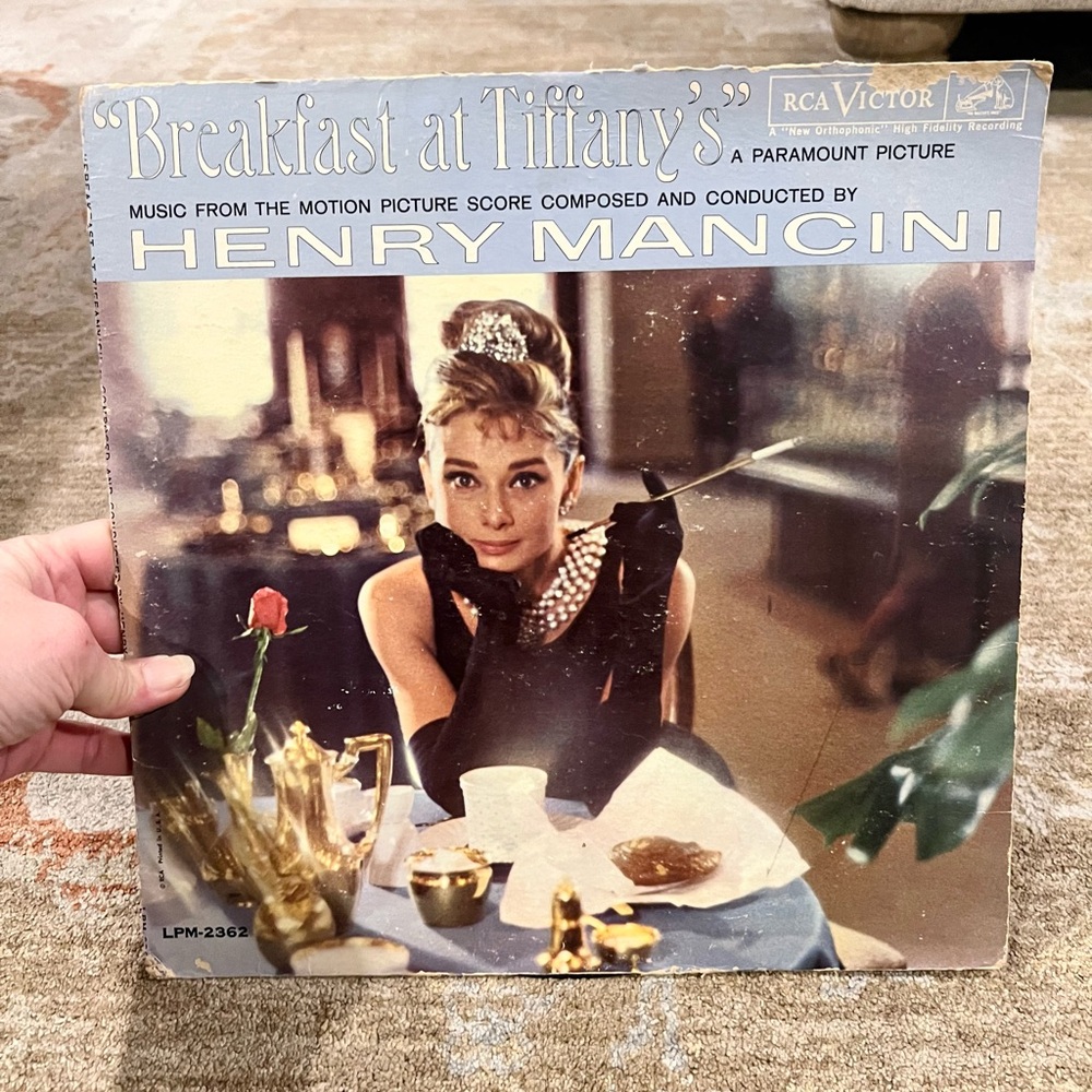 Vintage Vinyl Record of Breakfast at Tiffany’s